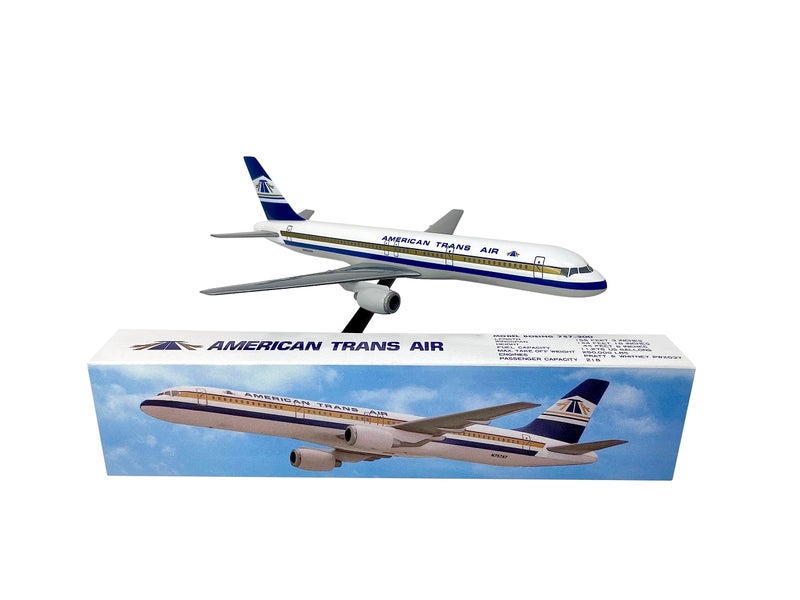 Flight Miniatures ATA (81-94) 757-200 1:200 Scale - Plastic Snap-Fit Model Airplane - Collectible Replica of ATA American Trans Air Part #ABO-75720H-007 - Image 3
